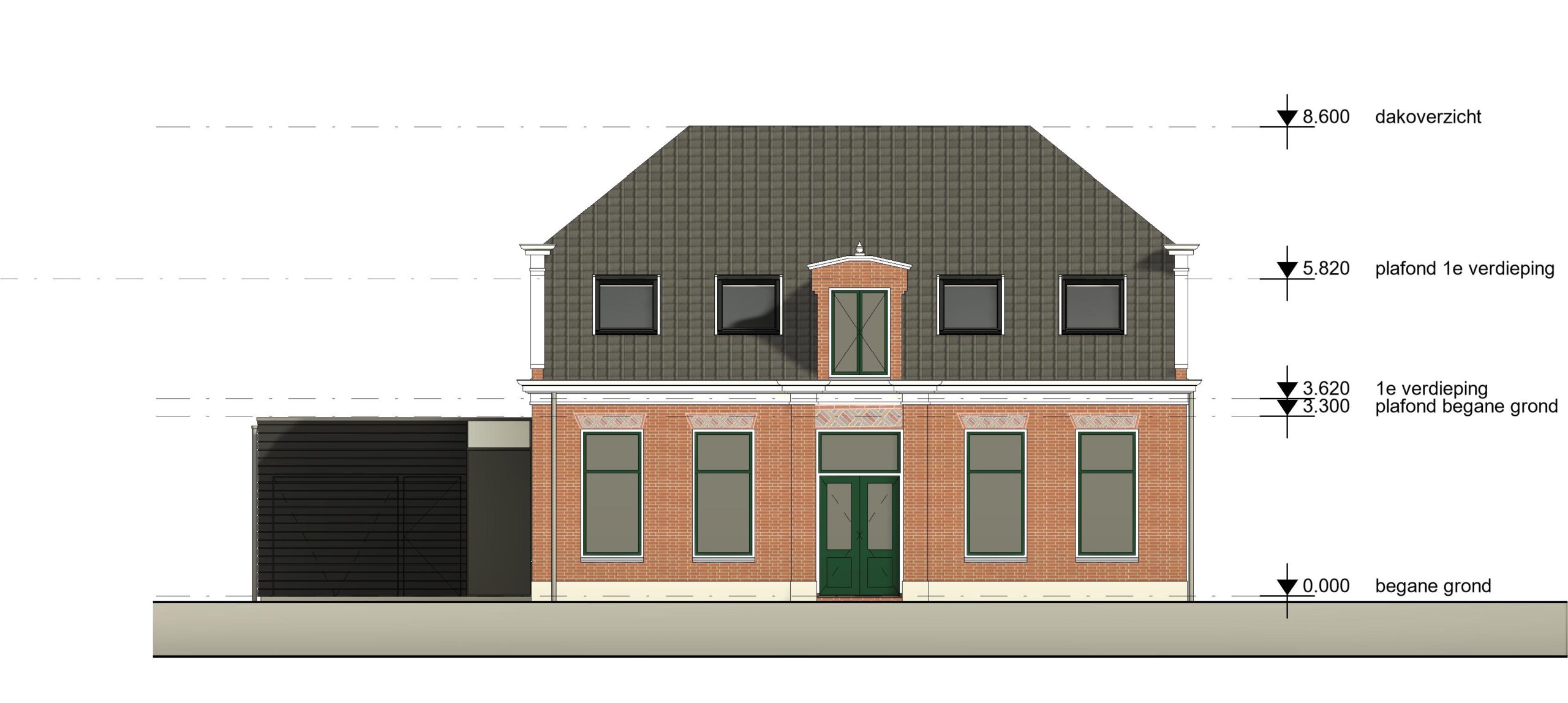 architect tekenbureau dakkapel dakraam lichtstraat monument roelofarendsveenbouwtekening gevel voor