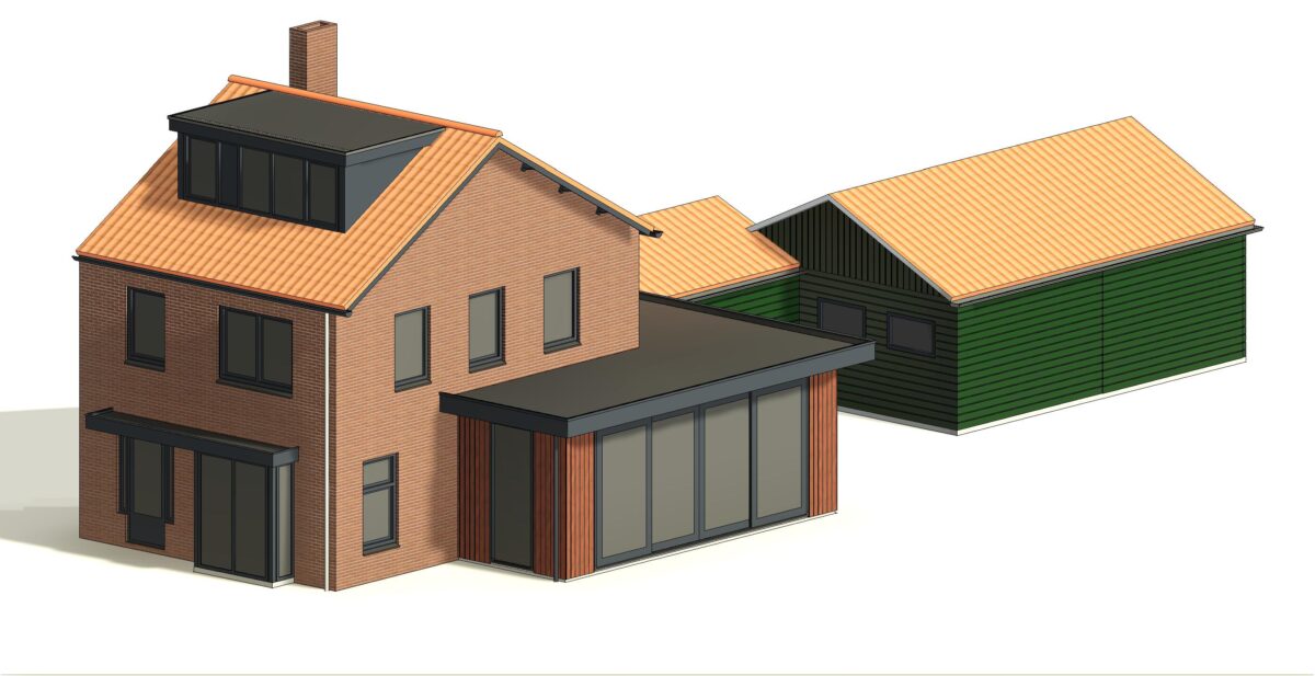 architect tekenbureau aanbouw uitbouw zij voor oude wetering bouwtekening 3D visualisatie voor
