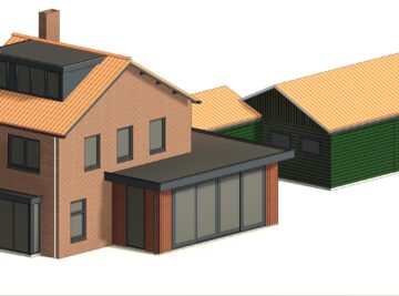 architect tekenbureau aanbouw uitbouw zij voor oude wetering bouwtekening 3D visualisatie voor