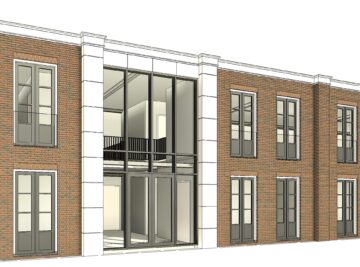 architect tekenbureau bedrijfshal met kantoor voorhout bouwtekening 3D street visualisatie fragment