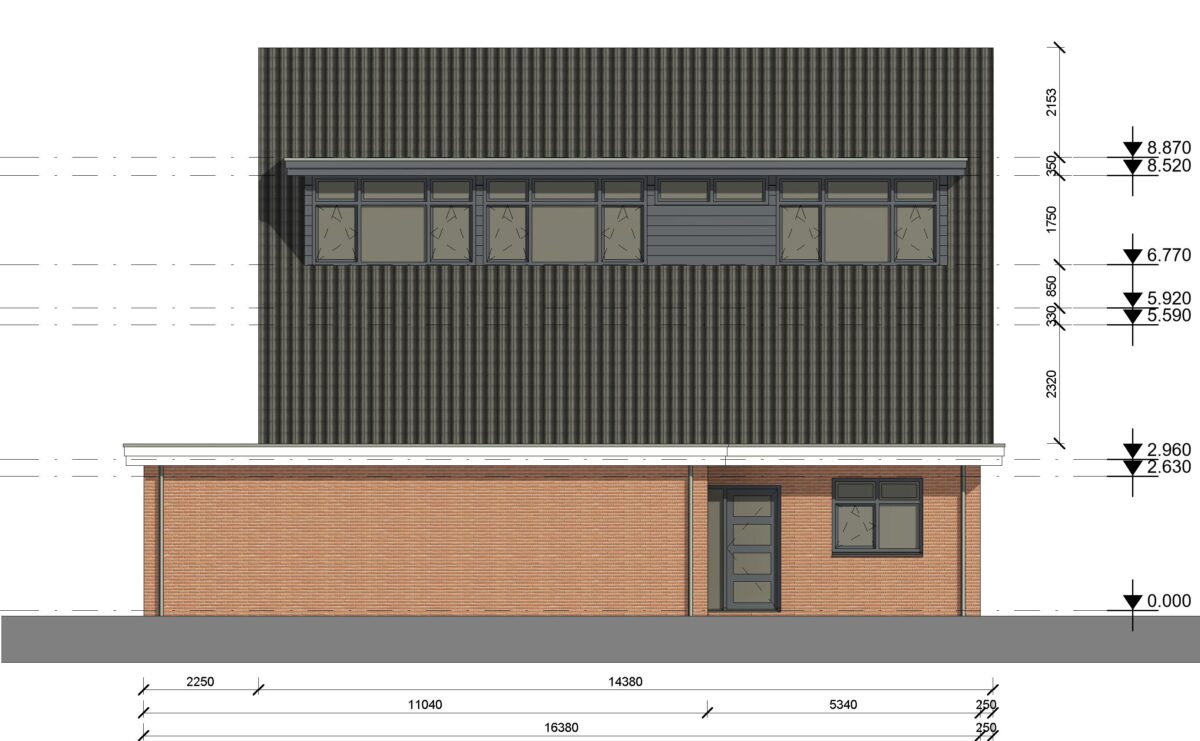 architect tekenbureau dakkapel zijgevel zwaanshoek bouwtekening gevel aanzicht zij