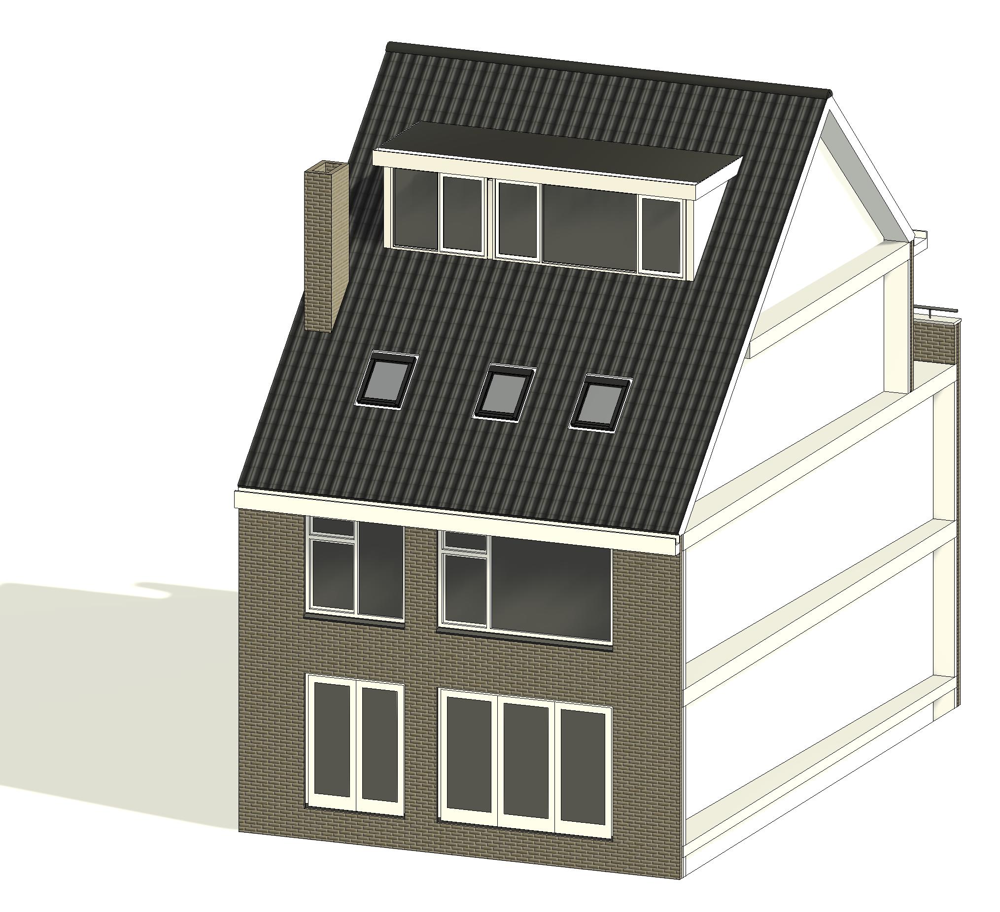 architect tekenbureau dakkapel zonnepanelen amsterdam bouwtekening 3d achter