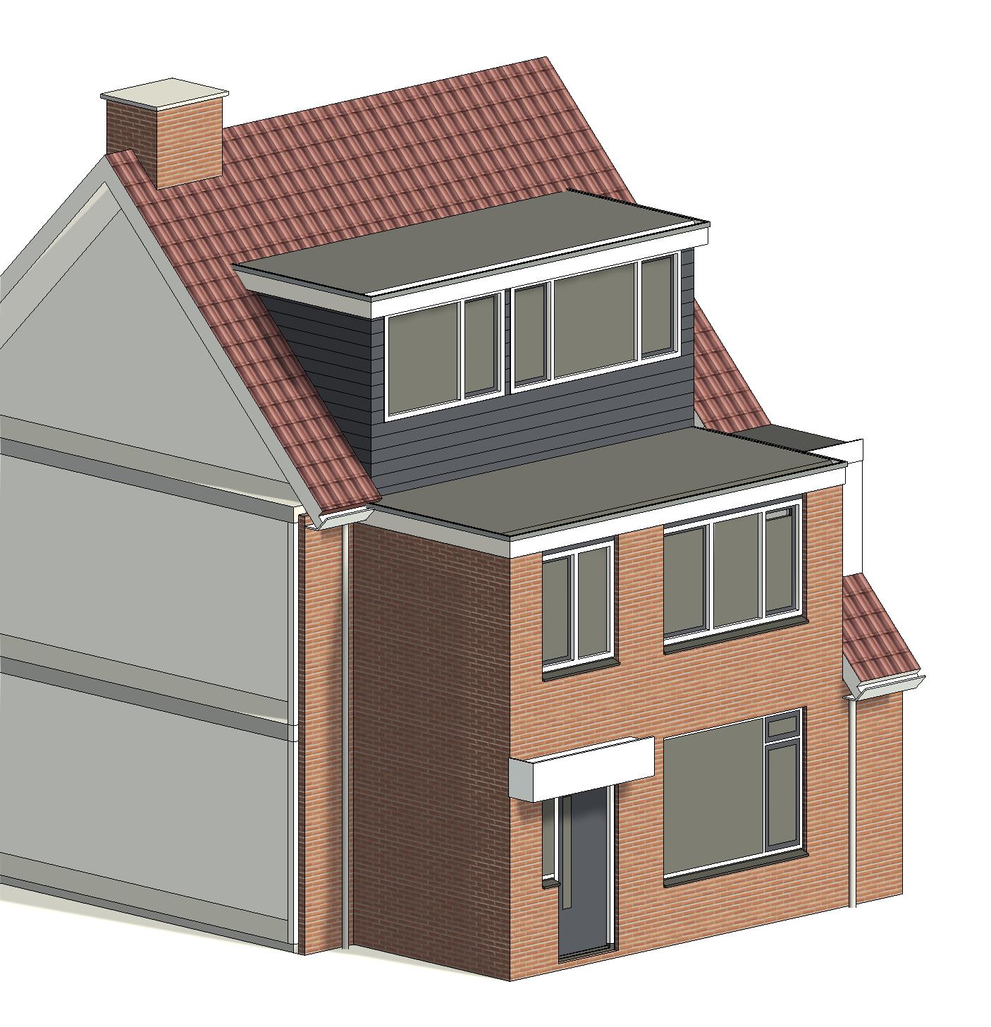 architect tekenbureau dakopbouw dakkapel oude wetering bouwtekening 3D visualisatie voor