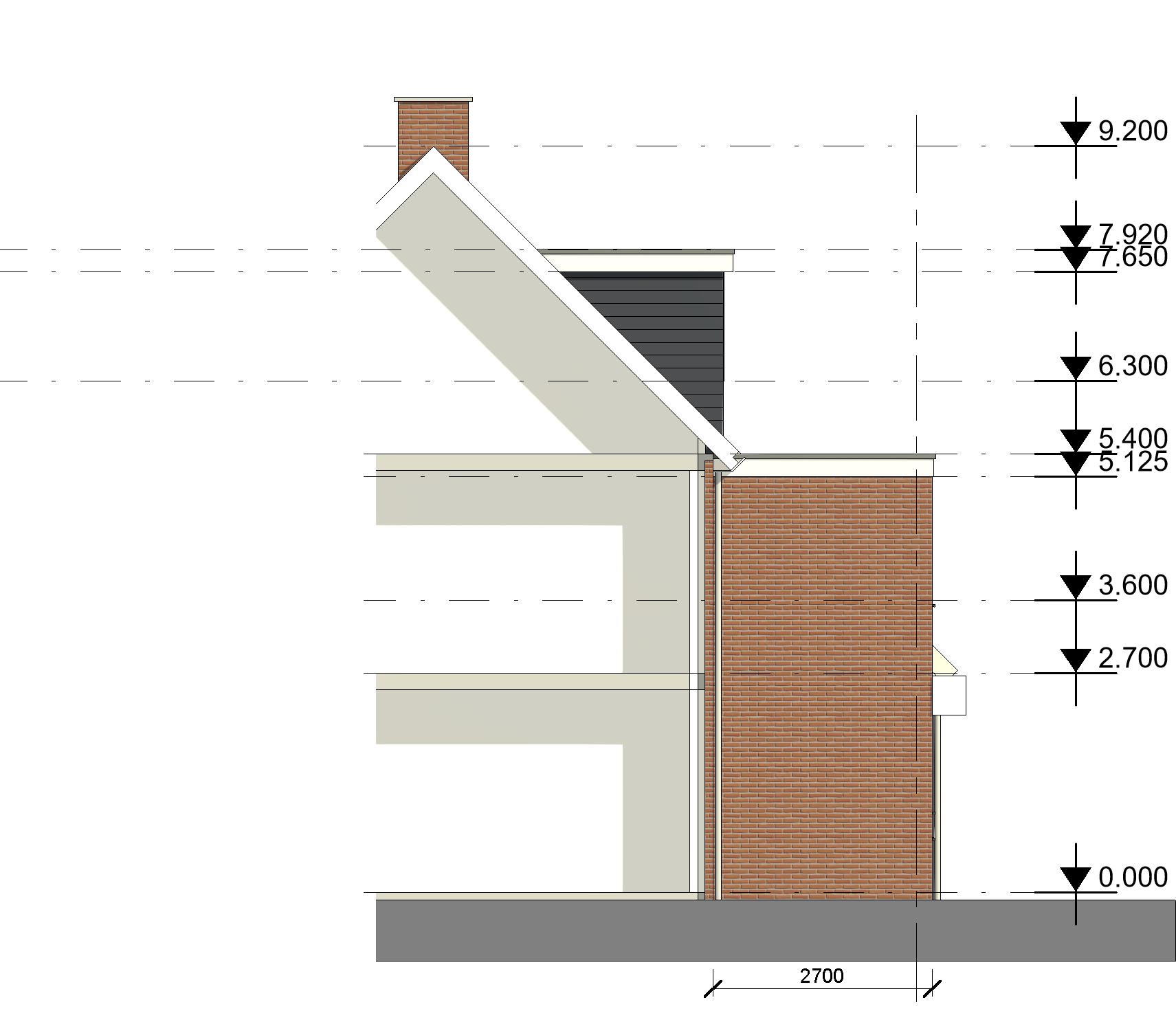architect tekenbureau dakopbouw dakkapel oude wetering bouwtekening gevel aanzicht zij