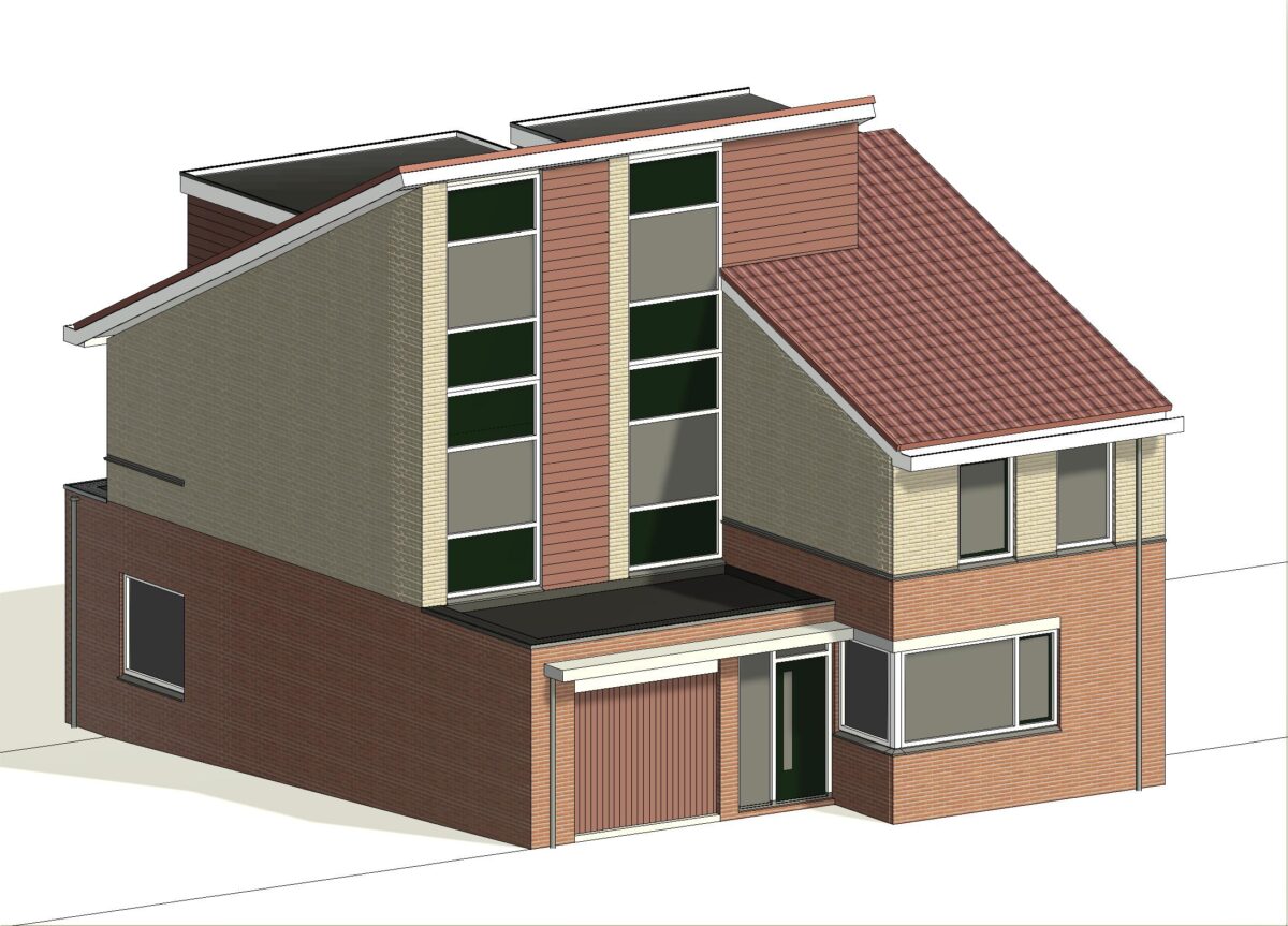 architect tekenbureau dakopbouw kudelstaart bouwtekening 3D visualisatie voor