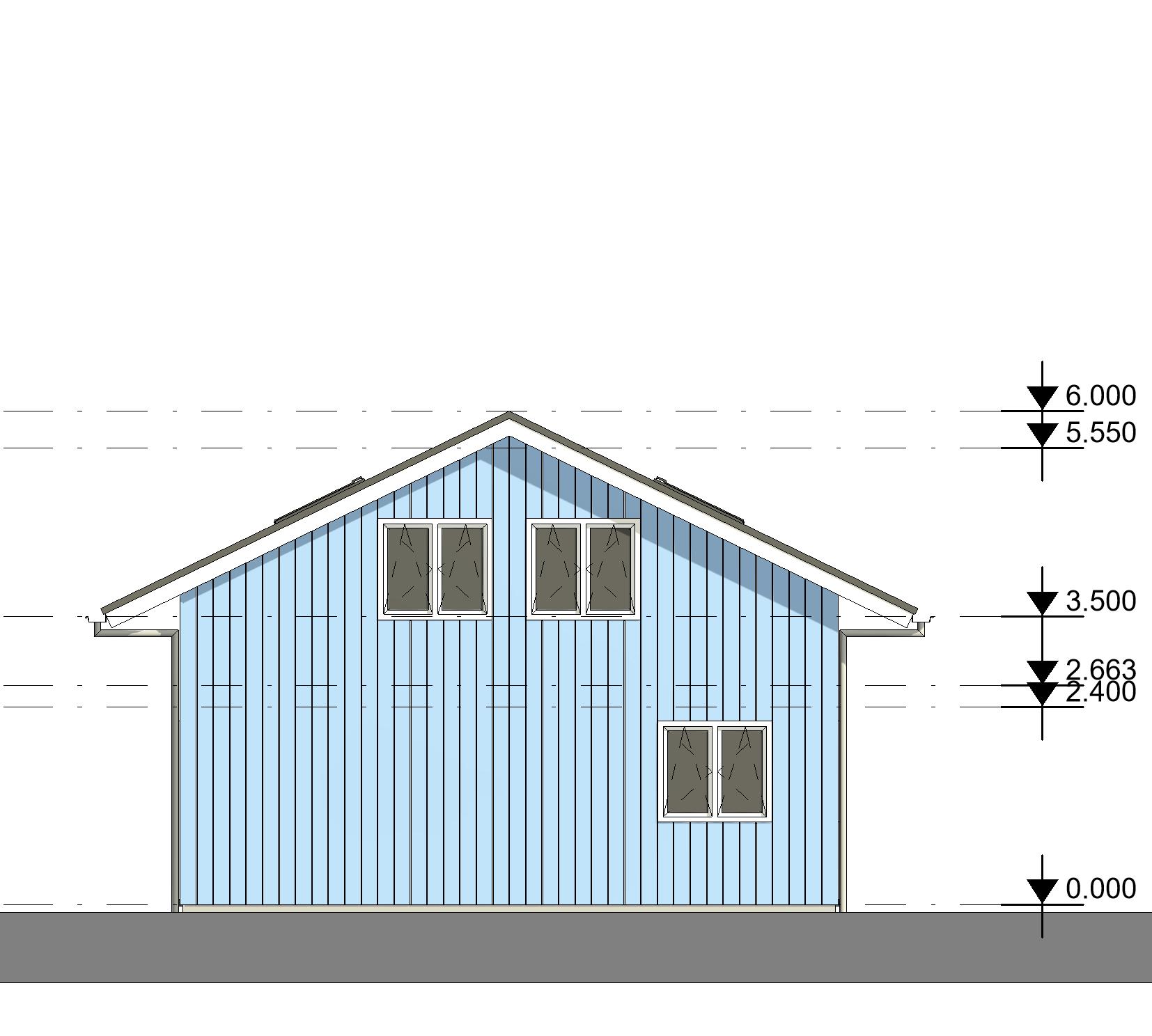architect tekenbureau nieuwbouw recreatiewoning roelofarendsveen bouwtekening gevel aanzicht zij links