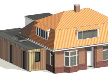 architect tekenbureau aanbouw uitbouw zijkant utrecht bouwtekening 3D visualisatie voor