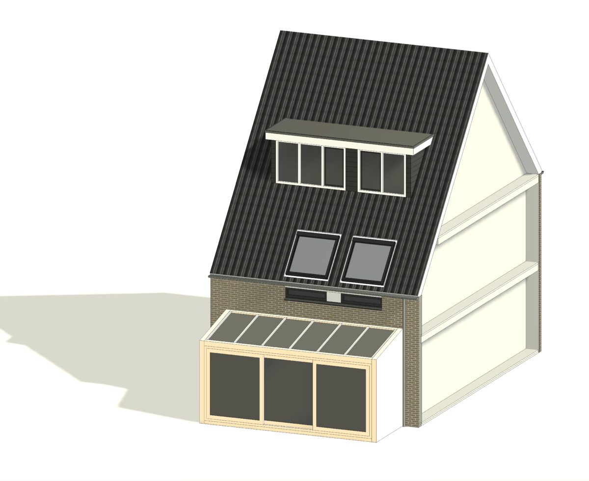 architect tekenbureau dakkapel leiden bouwtekening 3D visualisatie achter