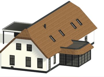 architect tekenbureau verbouwing renovatie woning boerderij leimuiden bouwtekening 3D visualisatie achter